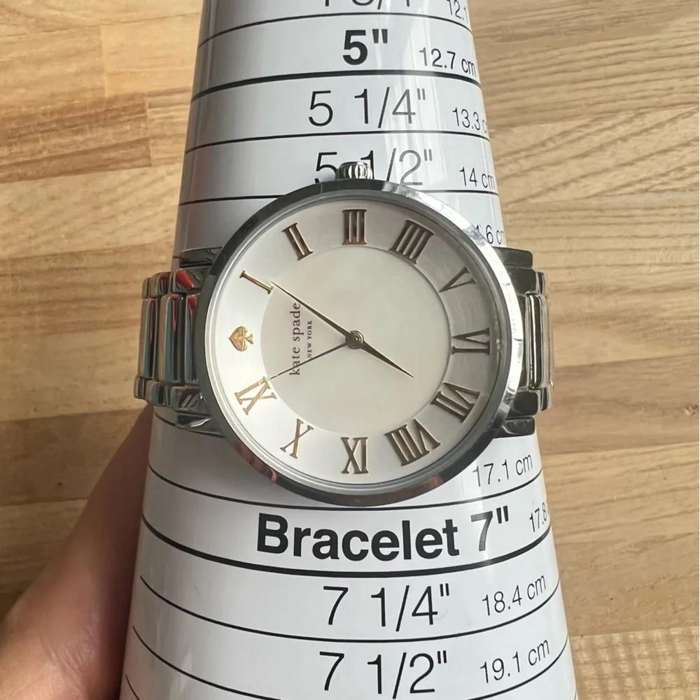 Kate Spade ladies watch New York Gramercy Stainless Steel Watch NEW BATTERY